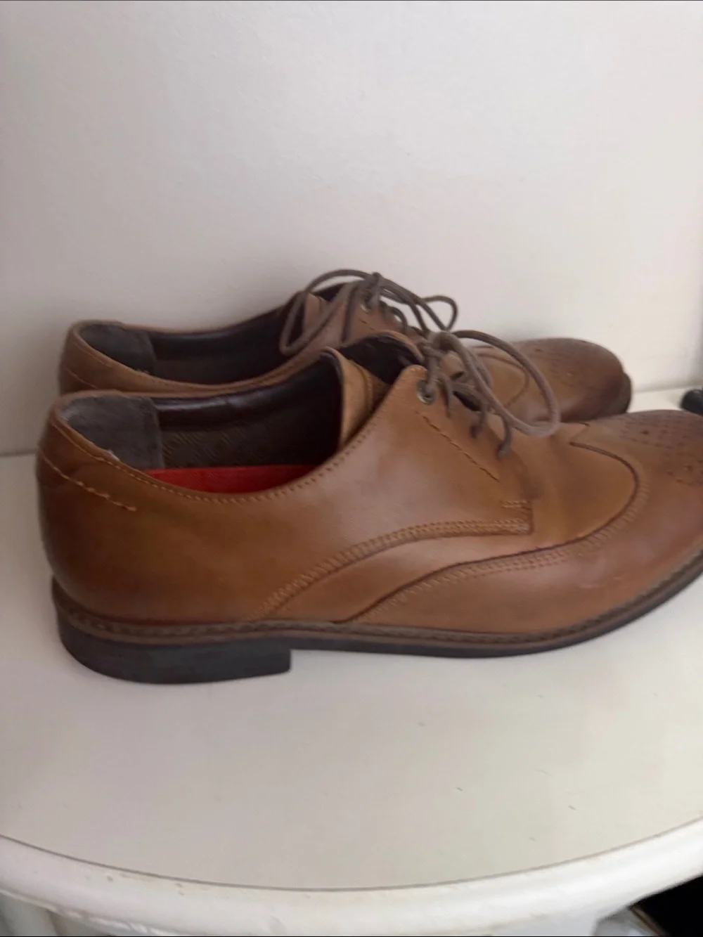 (S-2430) Rockport CB Men's Classic Brown Leather Lace-Up Dress Shoes, Size: 10.5